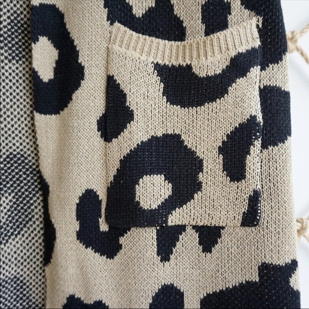 JUST IN! Leopard Print Long Knit Cardigan - Picture 5 of 5
